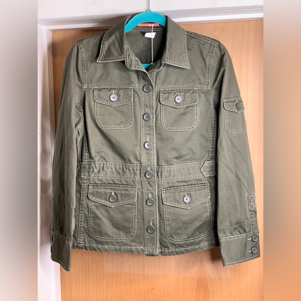 J Crew Army Green Utility Jacket Gorpcore Hiking Outdoor - 100% Cotton. Size: S